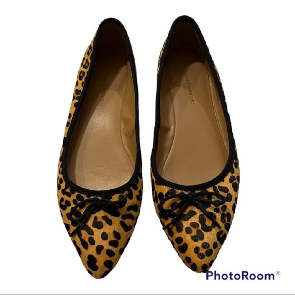 Banana Republic Leopard Calf Hair Flats
